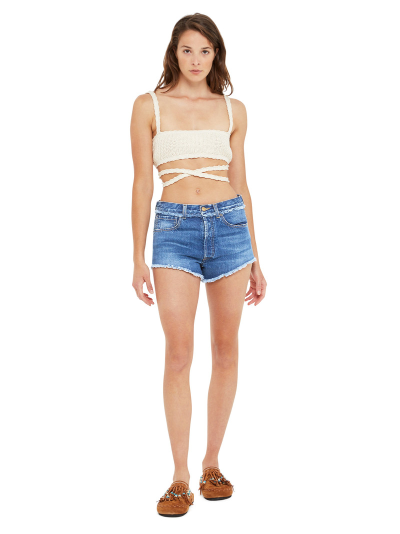 Alanui Fringed Denim Shorts outlook