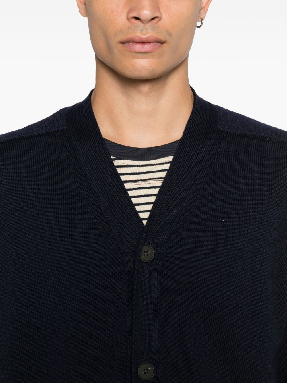 button-front wool cardigan - 5