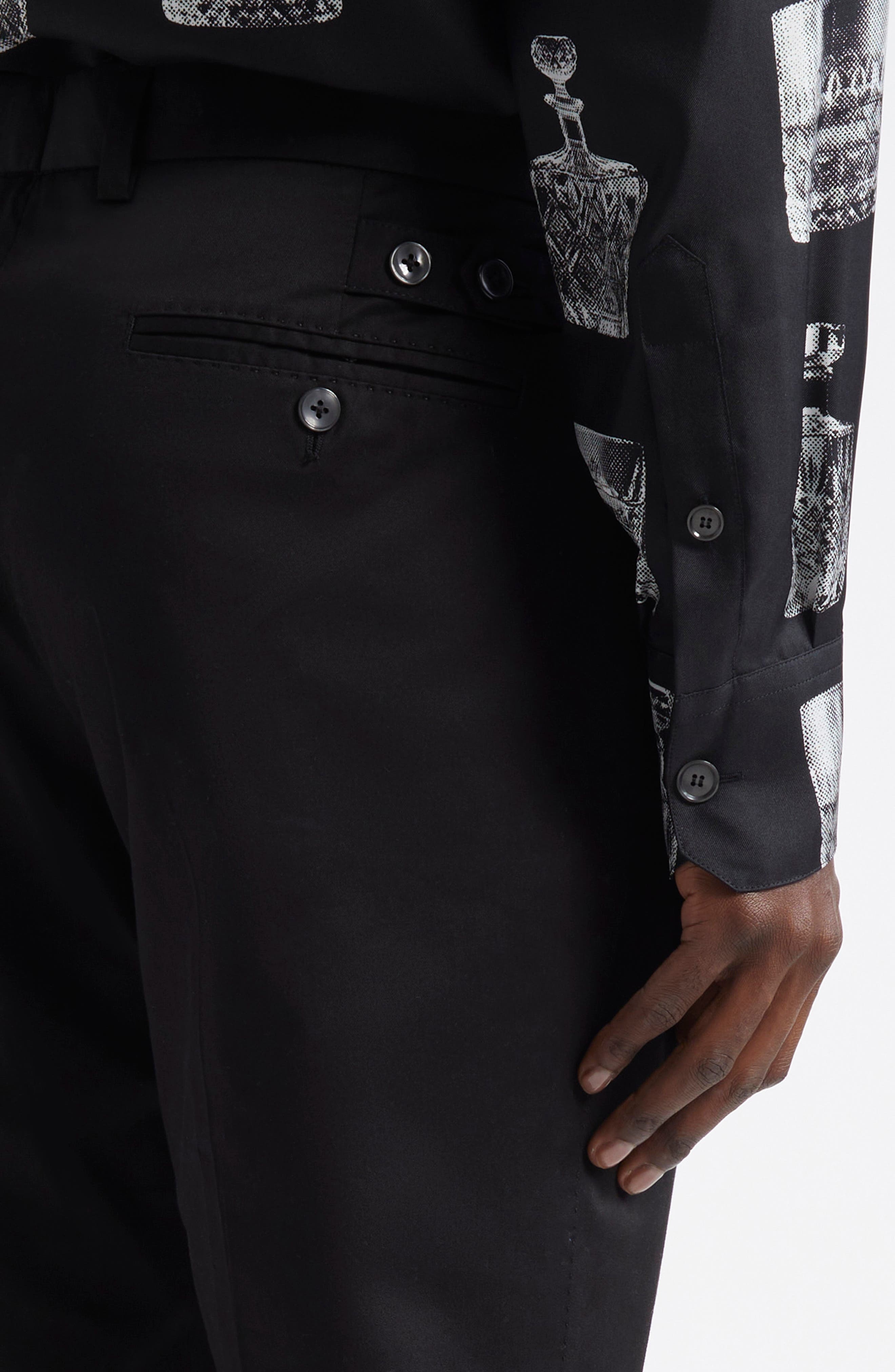 Dolce&Gabbana Stretch Cotton Straight Leg Pants in N0000 Nero at Nordstrom - 5