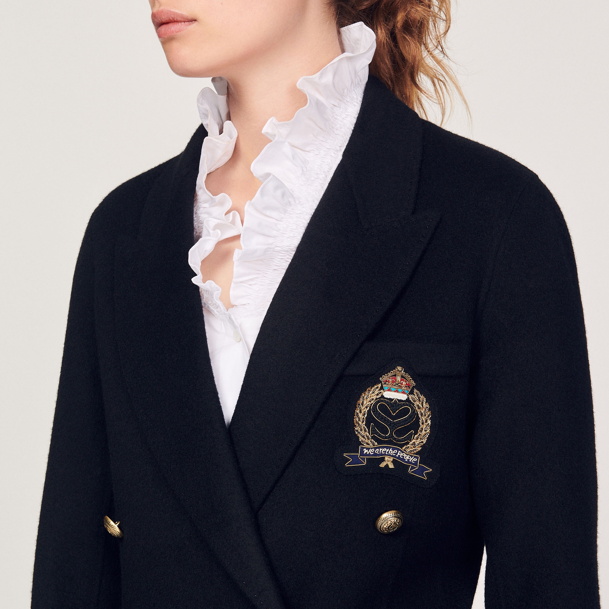 Wool blazer with a patch - 4