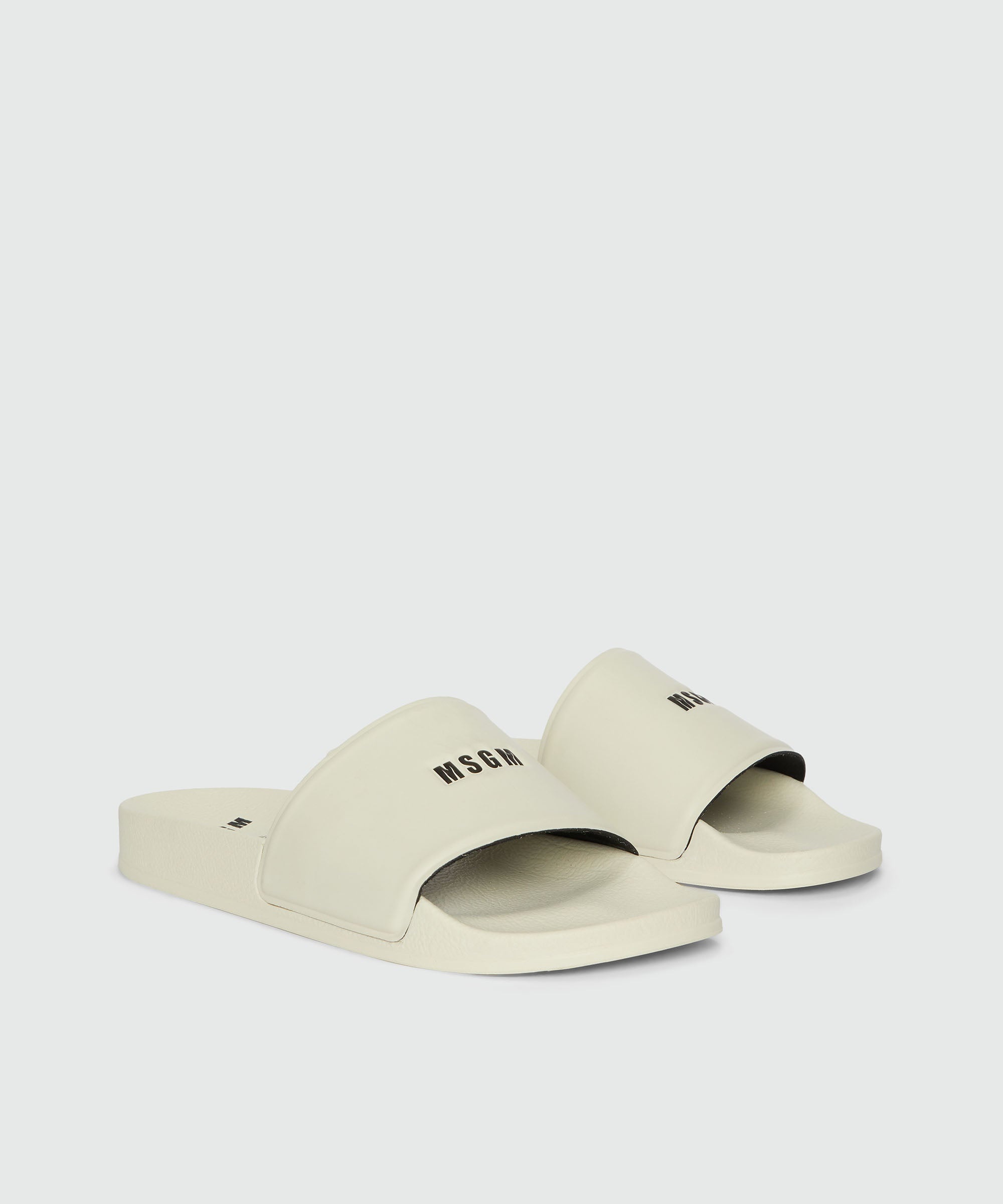 Off-white pool slides with MSGM micro logo - 3