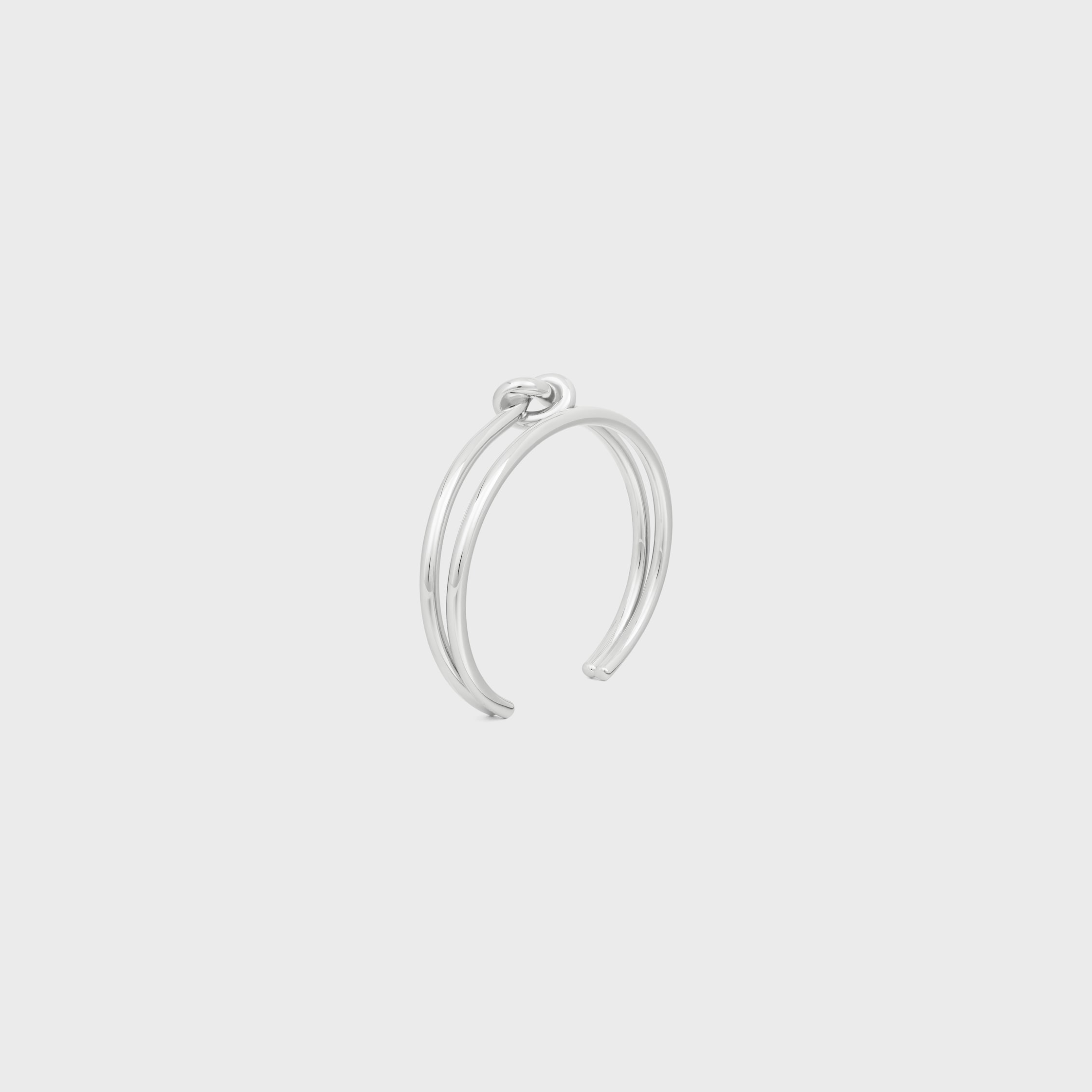 Knot Double Cuff in Brass with Rhodium Finish - 2
