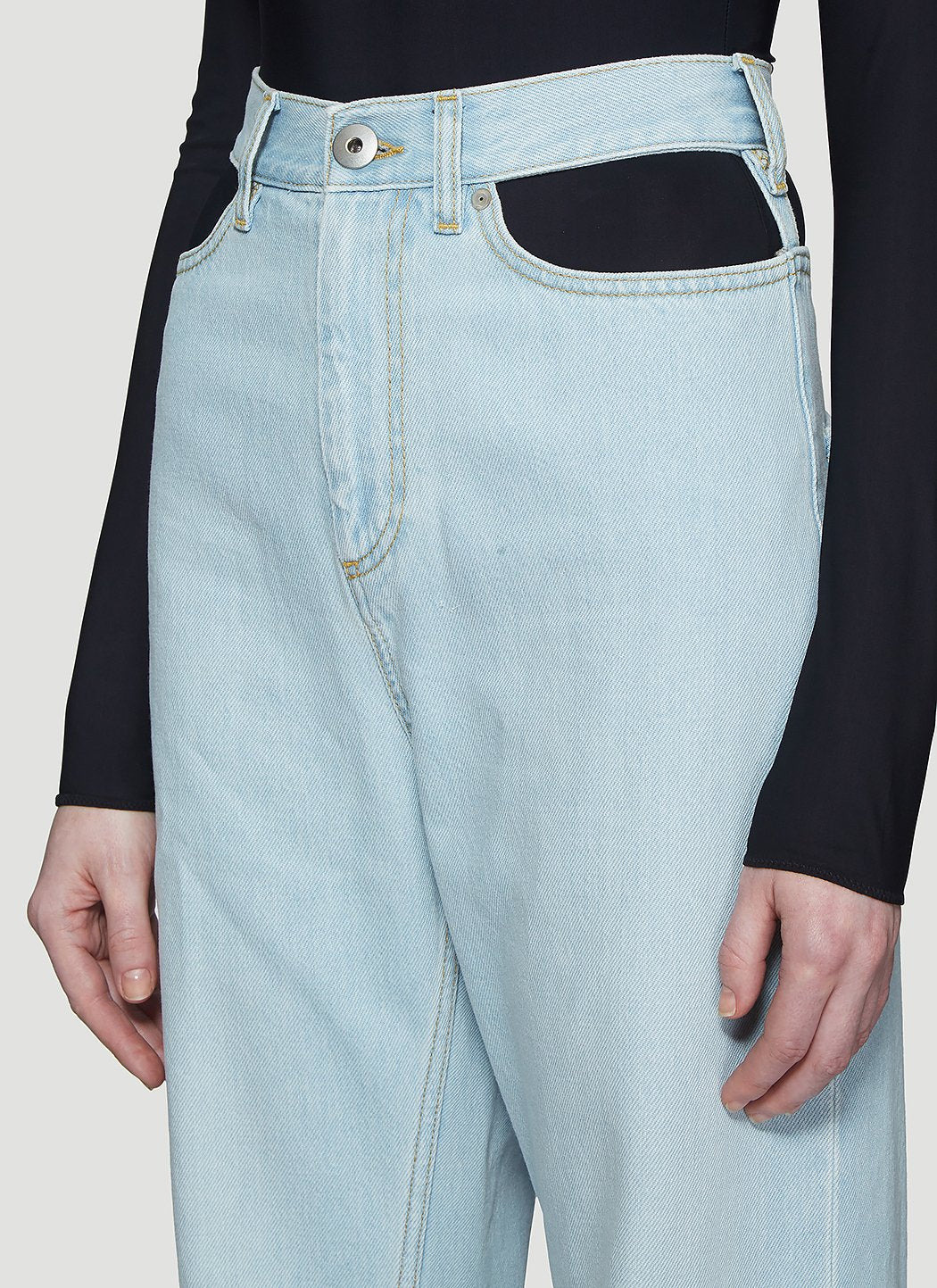 Maison Margiela Women Cut-Out Jeans - 5