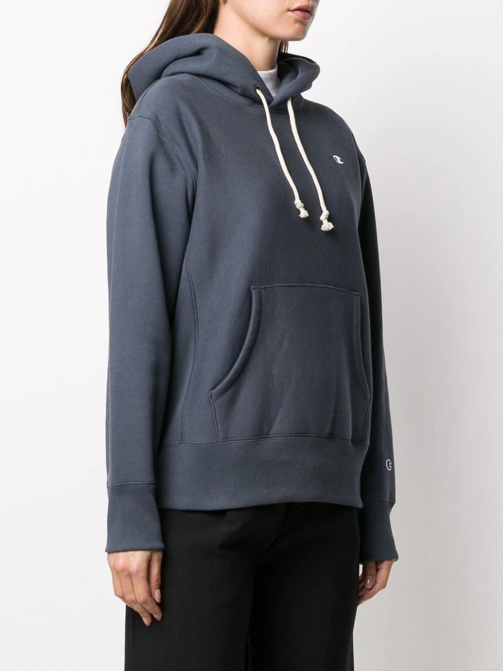 logo-patch hooded sweatshirt  - 3