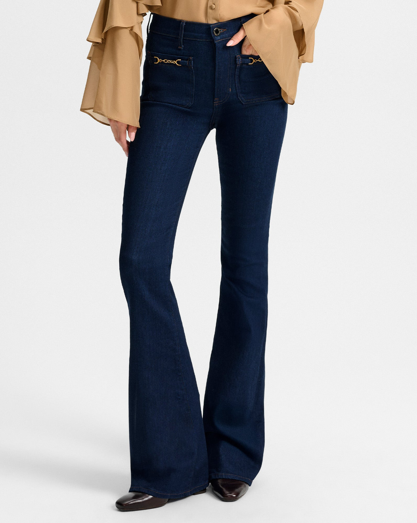BEVERLY CHAIN-POCKET SKINNY-FLARE JEAN - 3