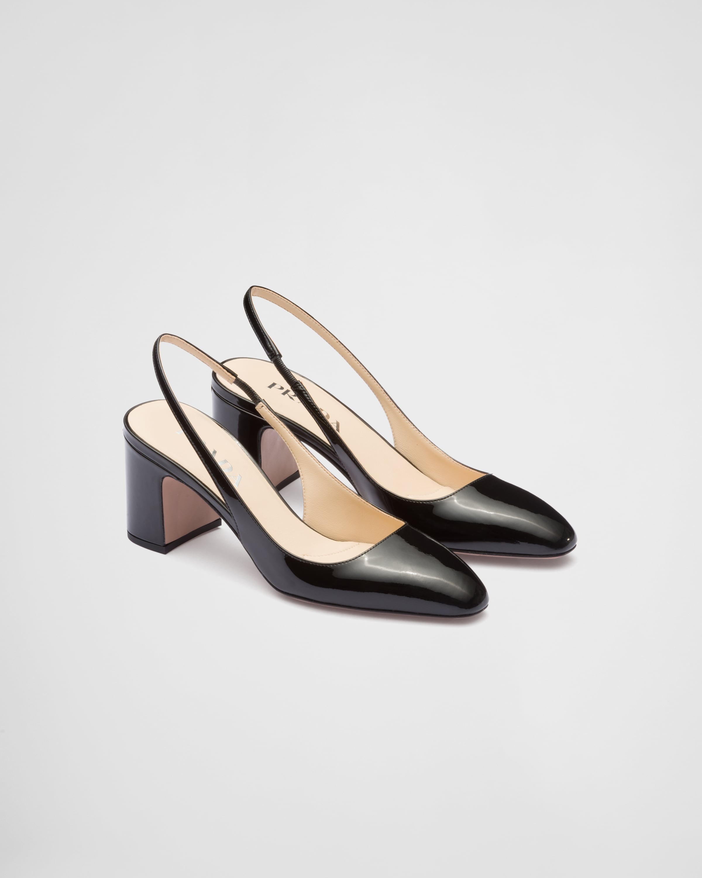 Patent-leather slingback pumps - 1