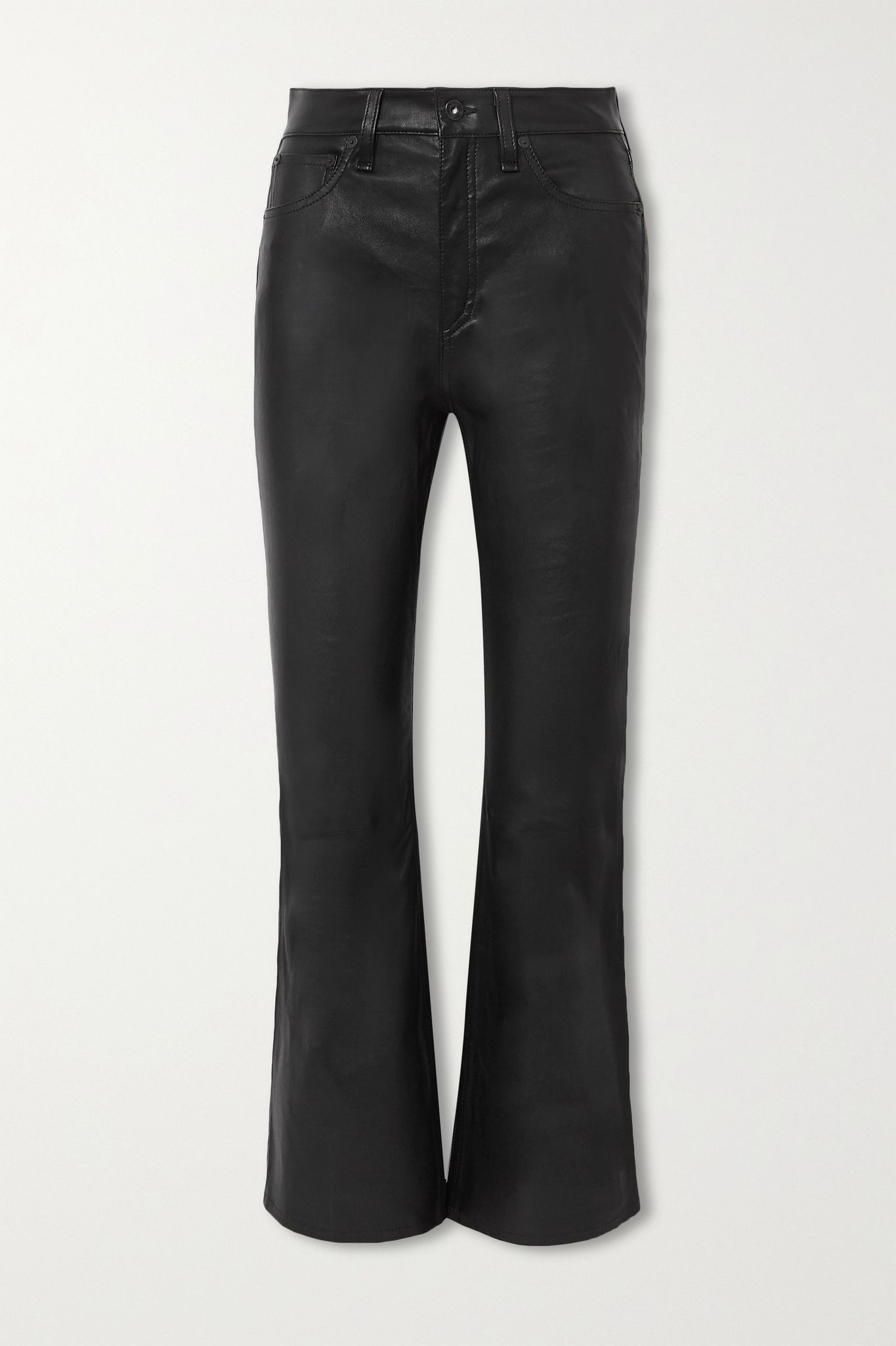 Hana cropped straight-leg leather pants  - 1