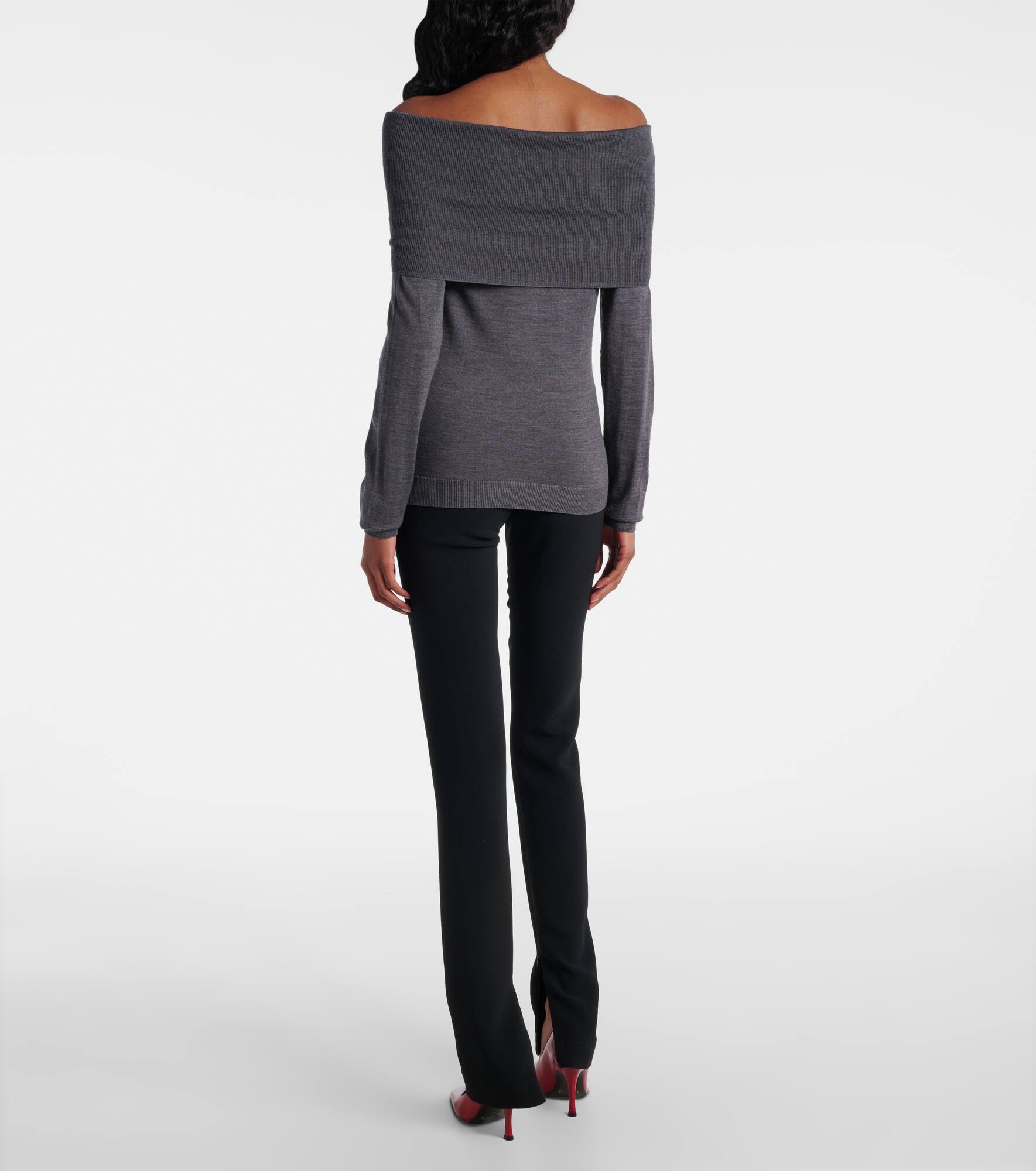 Off-shoulder virgin wool top - 3