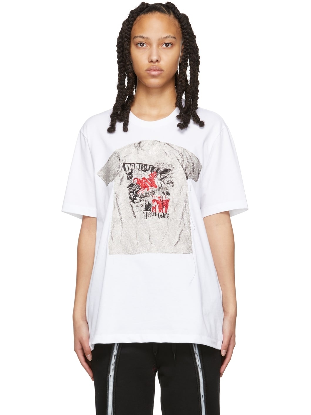 White Photo Stitch T-Shirt - 1