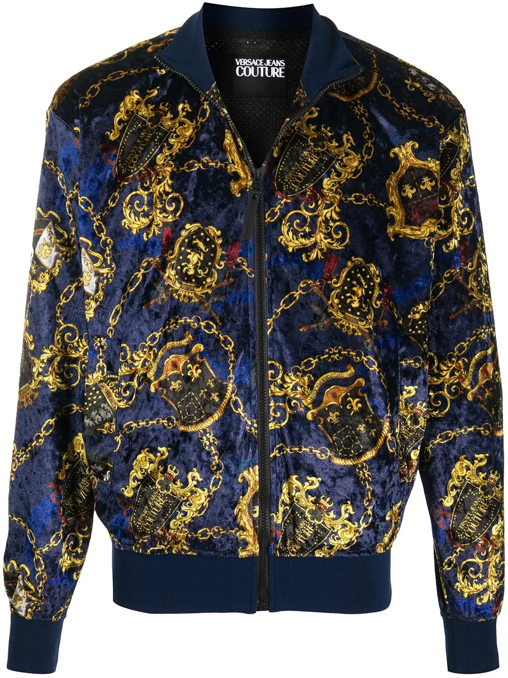 baroque print bomber jacket - 1