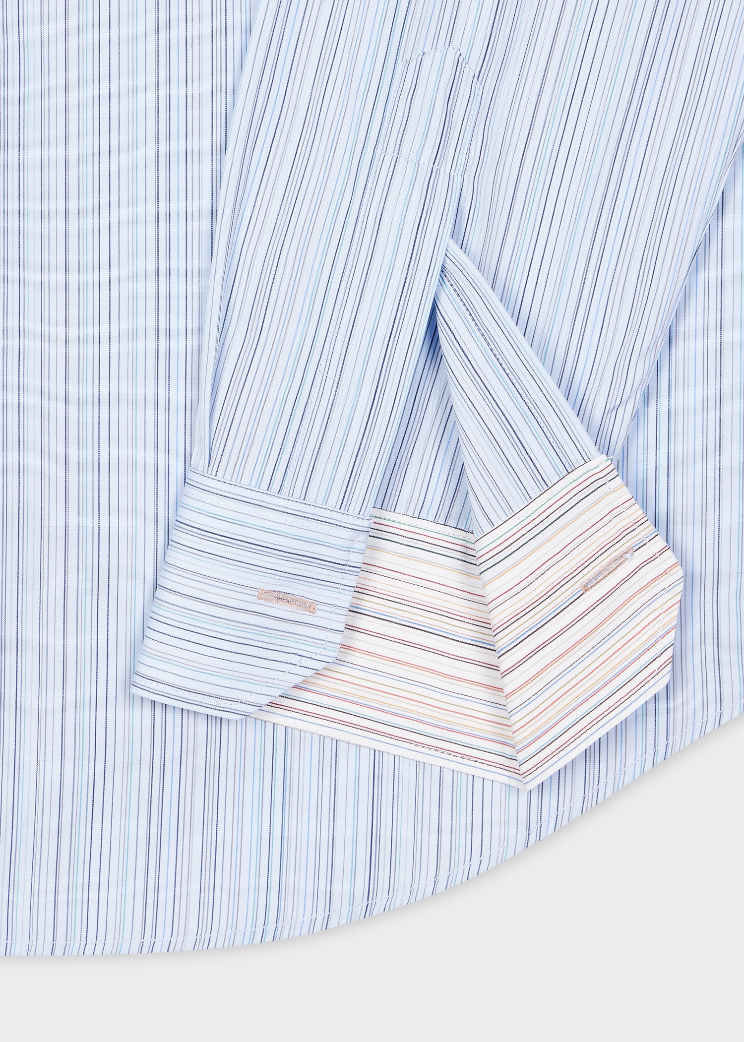 Tailored-Fit Blue Subtle Stripe Cotton Shirt - 3
