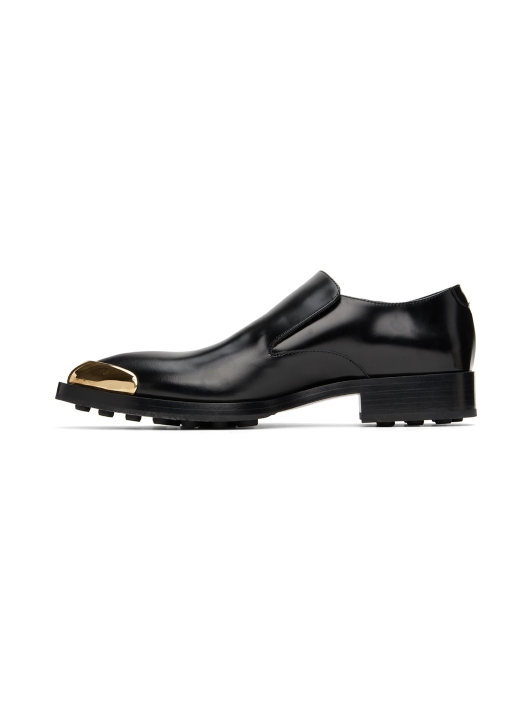 Black Metal Cap Loafers - 3