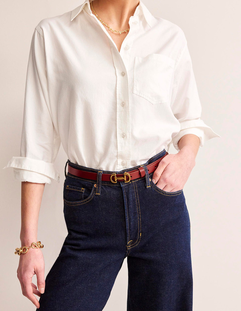 BODEN Iris Skinny Snaffle Trim Belt-Red outlook