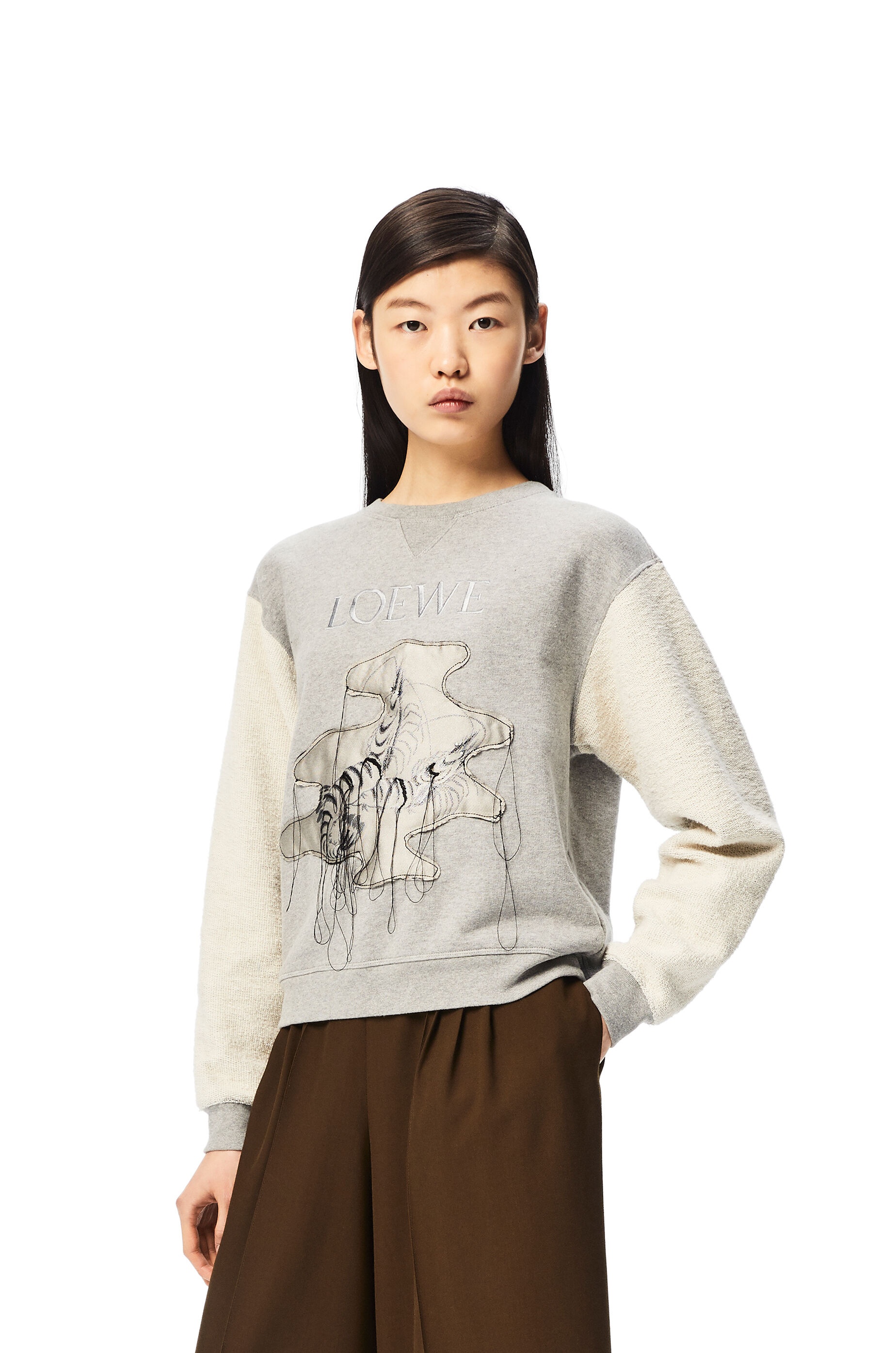 Shrimp jacquard sweatshirt in cotton - 3