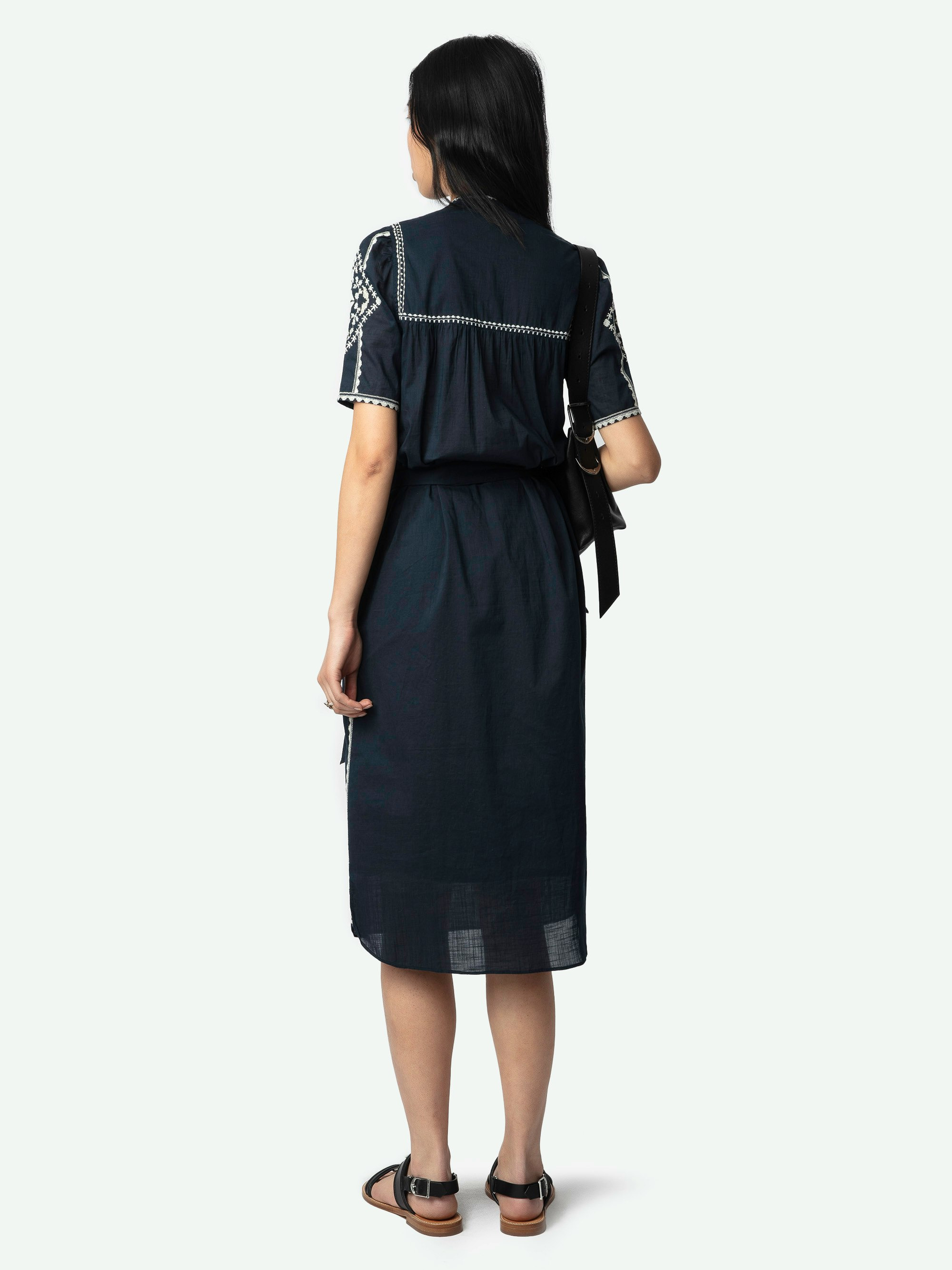 Rigy Navy Belted Dress - 3