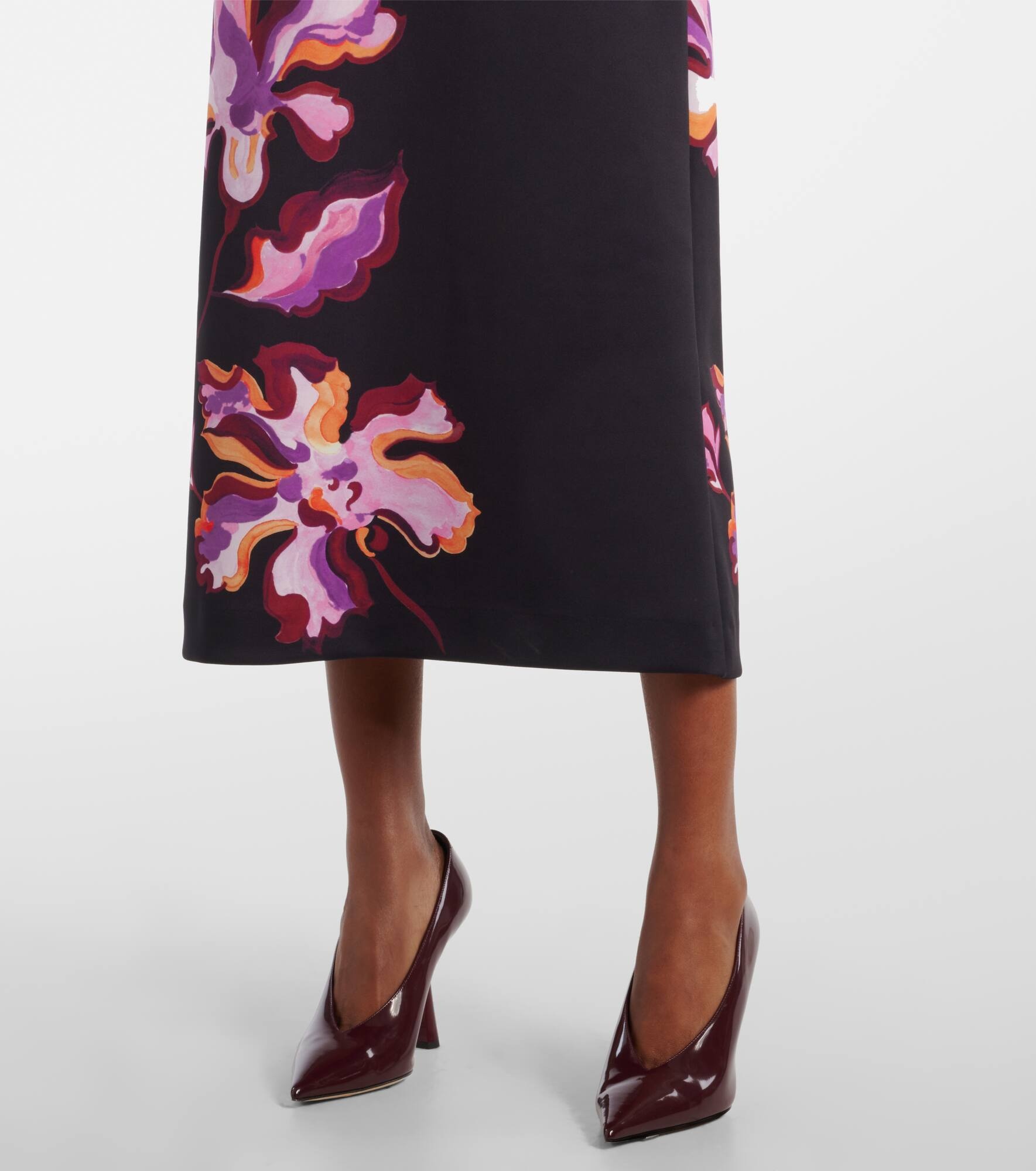 Floral neoprene midi dress - 5