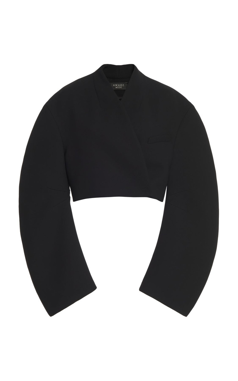 ROUNDED SLEEVE CROPPED JACKET BLACK 6