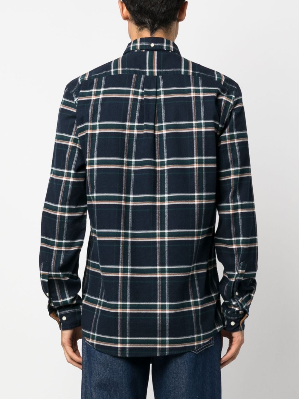 check-print cotton shirt - 4
