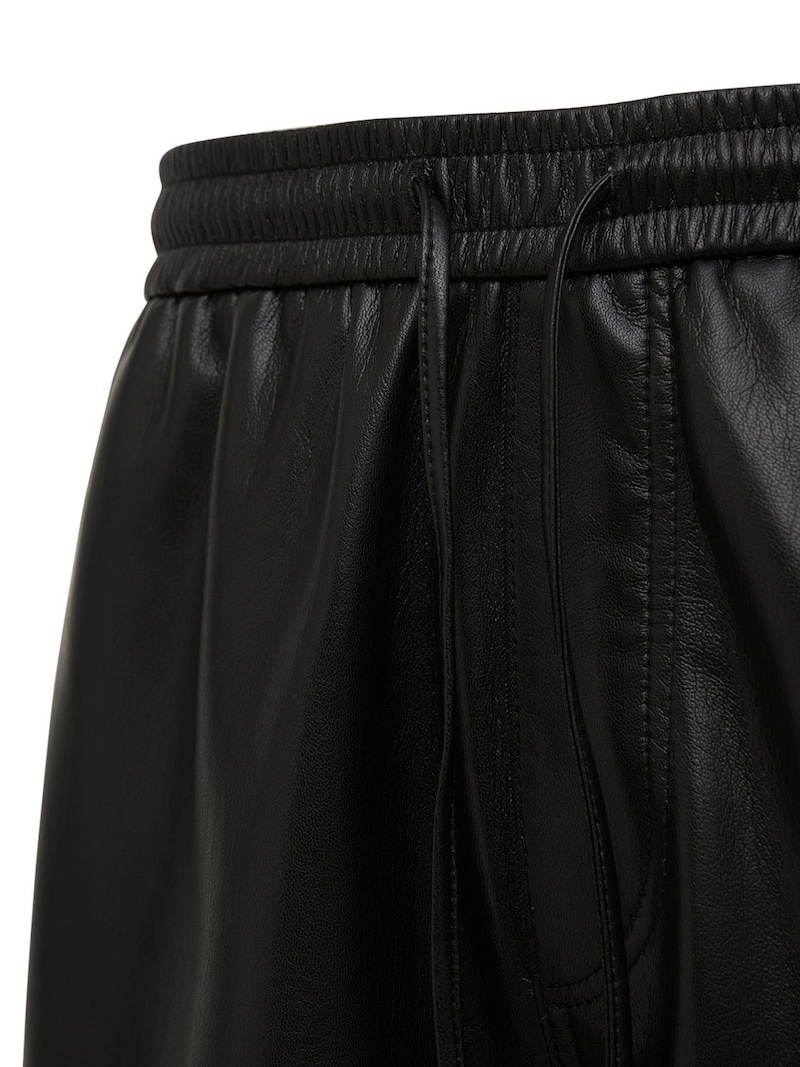 Faux leather sweat shorts - 4
