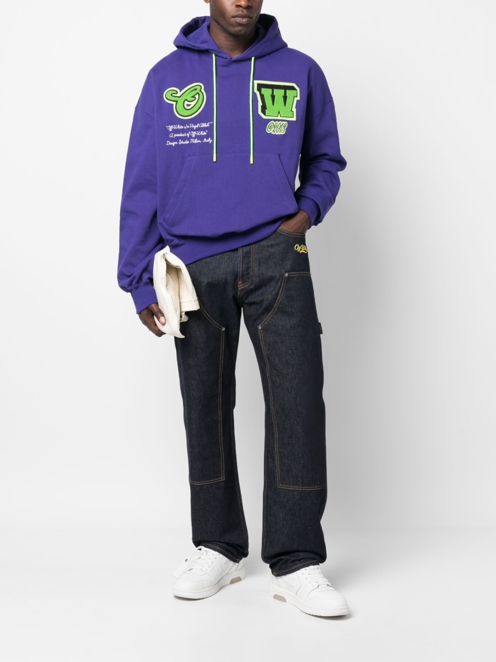 contrast-stitching straight jeans - 2