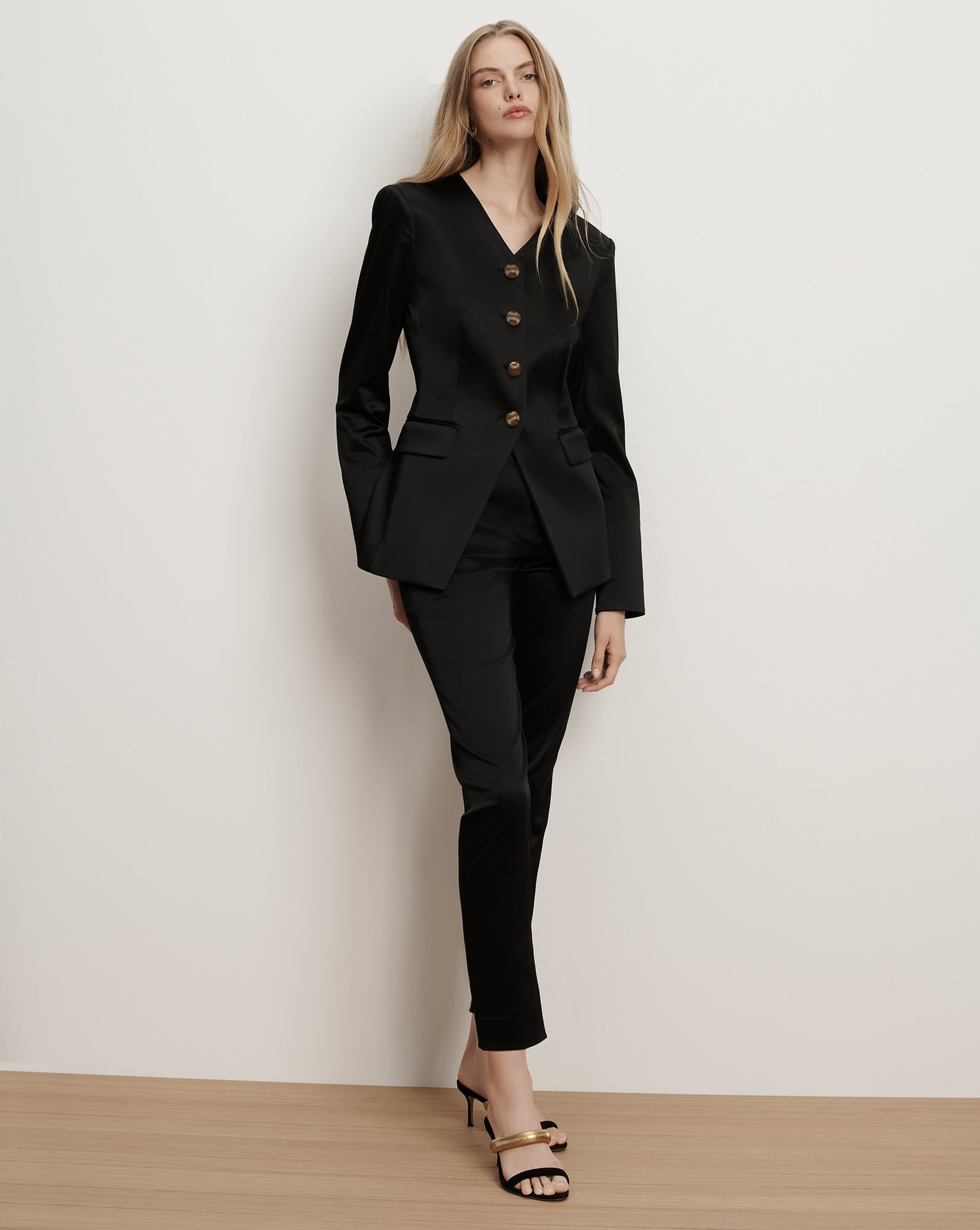 CYNTHIA SATIN TAILORED JACKET - 6