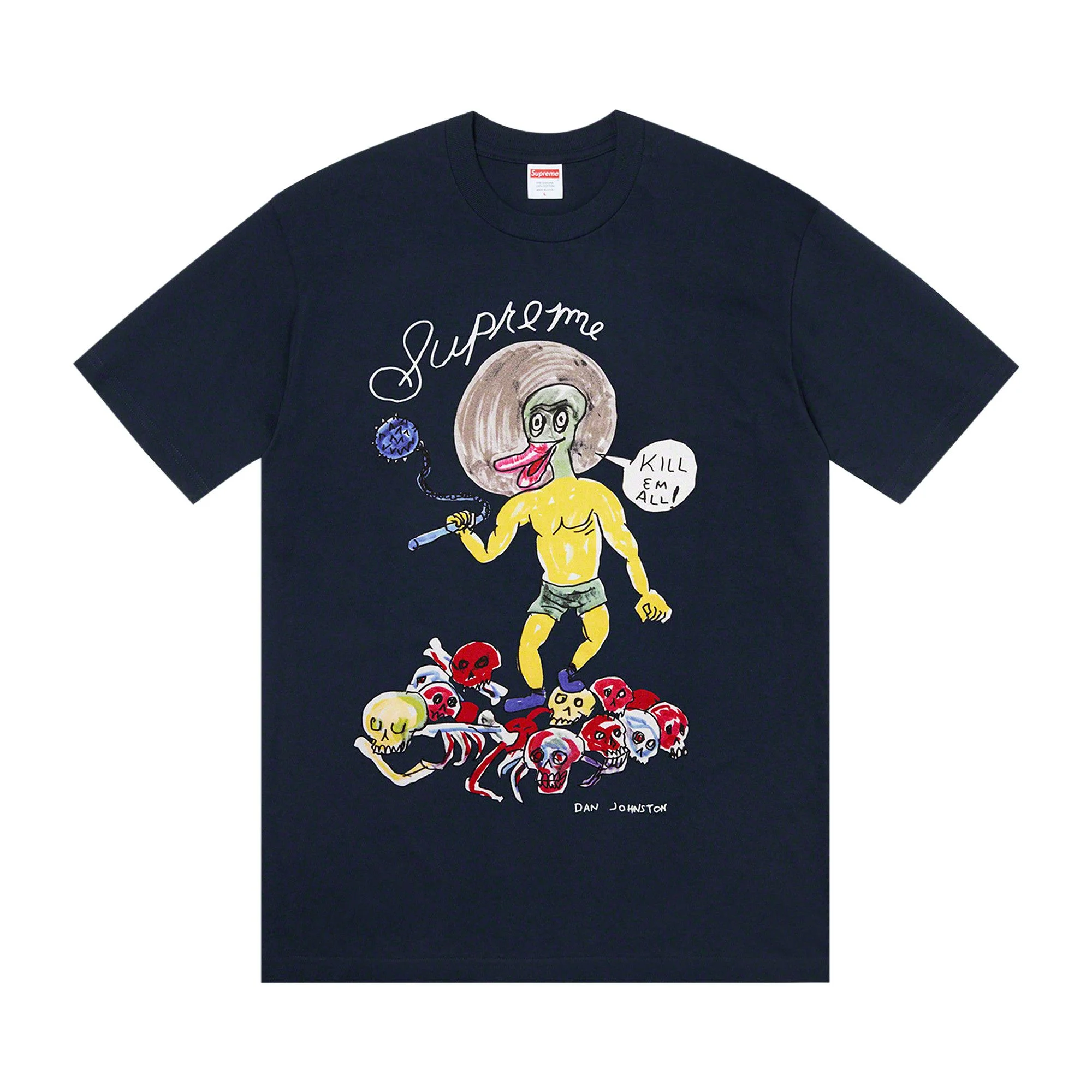 Supreme x Daniel Johnston Kill Em All Tee 'Navy' - 1