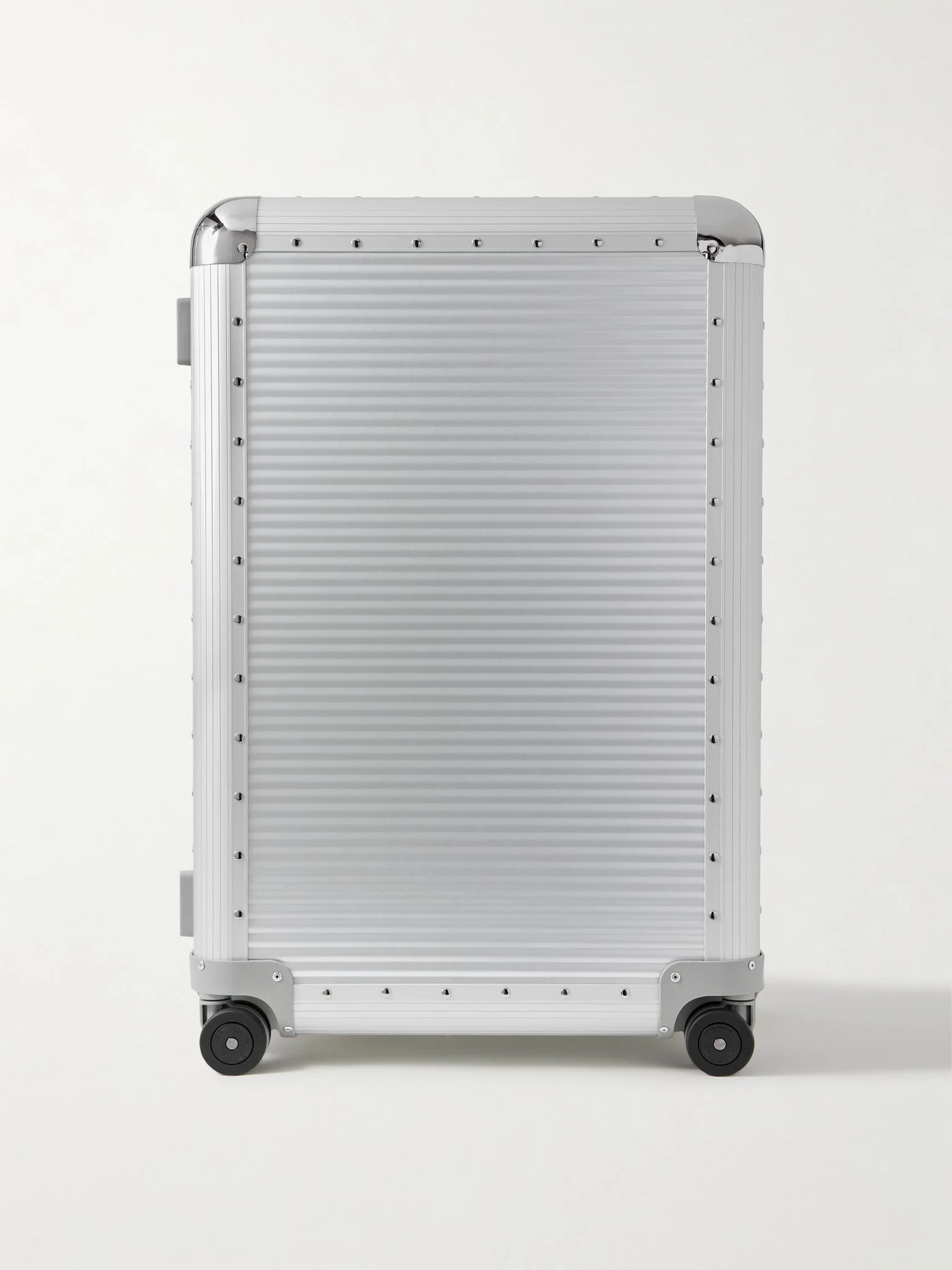 Bank Spinner 76cm Rubber-Trimmed Aluminium Suitcase Silver - 1