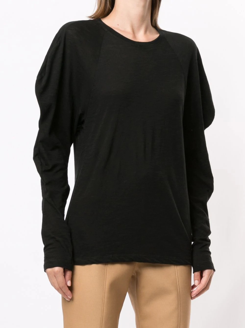 draped long-sleeves top - 3