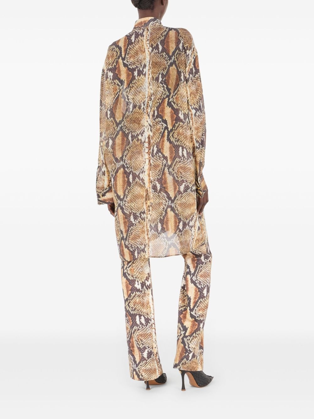 snakeskin-print cotton dress - 3