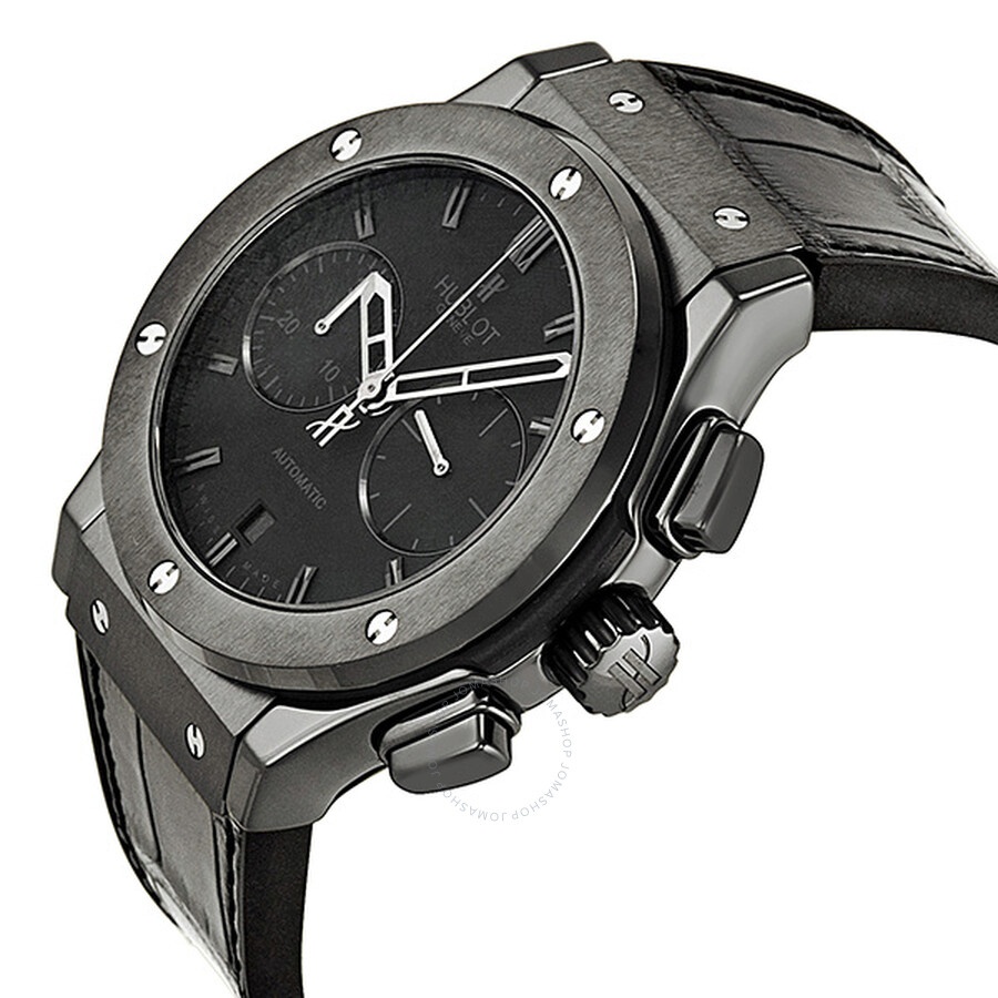 Hublot Classic Fusion Matte Black Automatic Chronograph Black Alligator Men's Watch 521.CM.1110.LR - 2