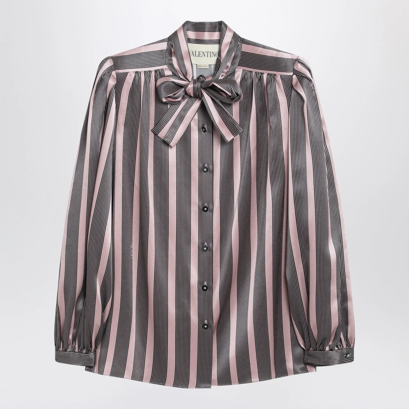 Valentino Striped Crepe De Chine Shirt Women - 1