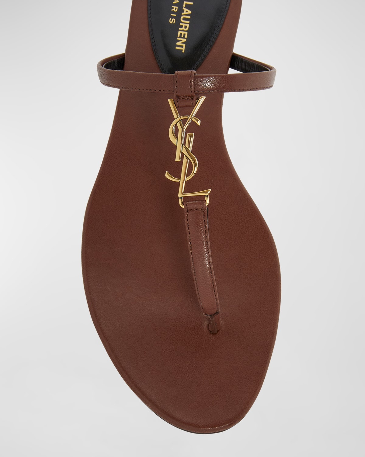 Cassandra Leather YSL Thong Sandals - 4