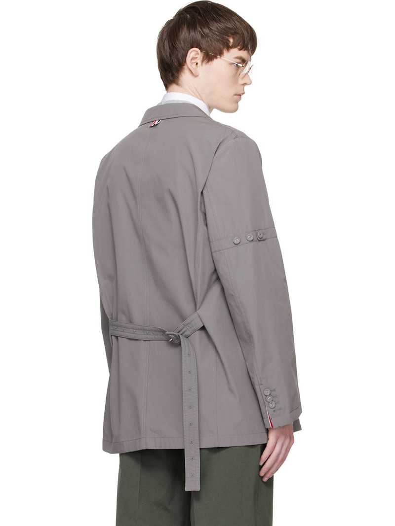 Gray Cotton Suiting Armband Unconstructed Blazer 3