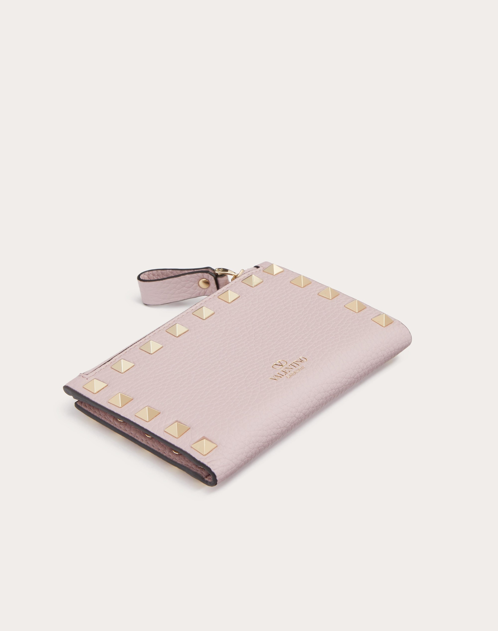 ROCKSTUD GRAINY CALFSKIN CARDHOLDER WITH ZIPPER - 3
