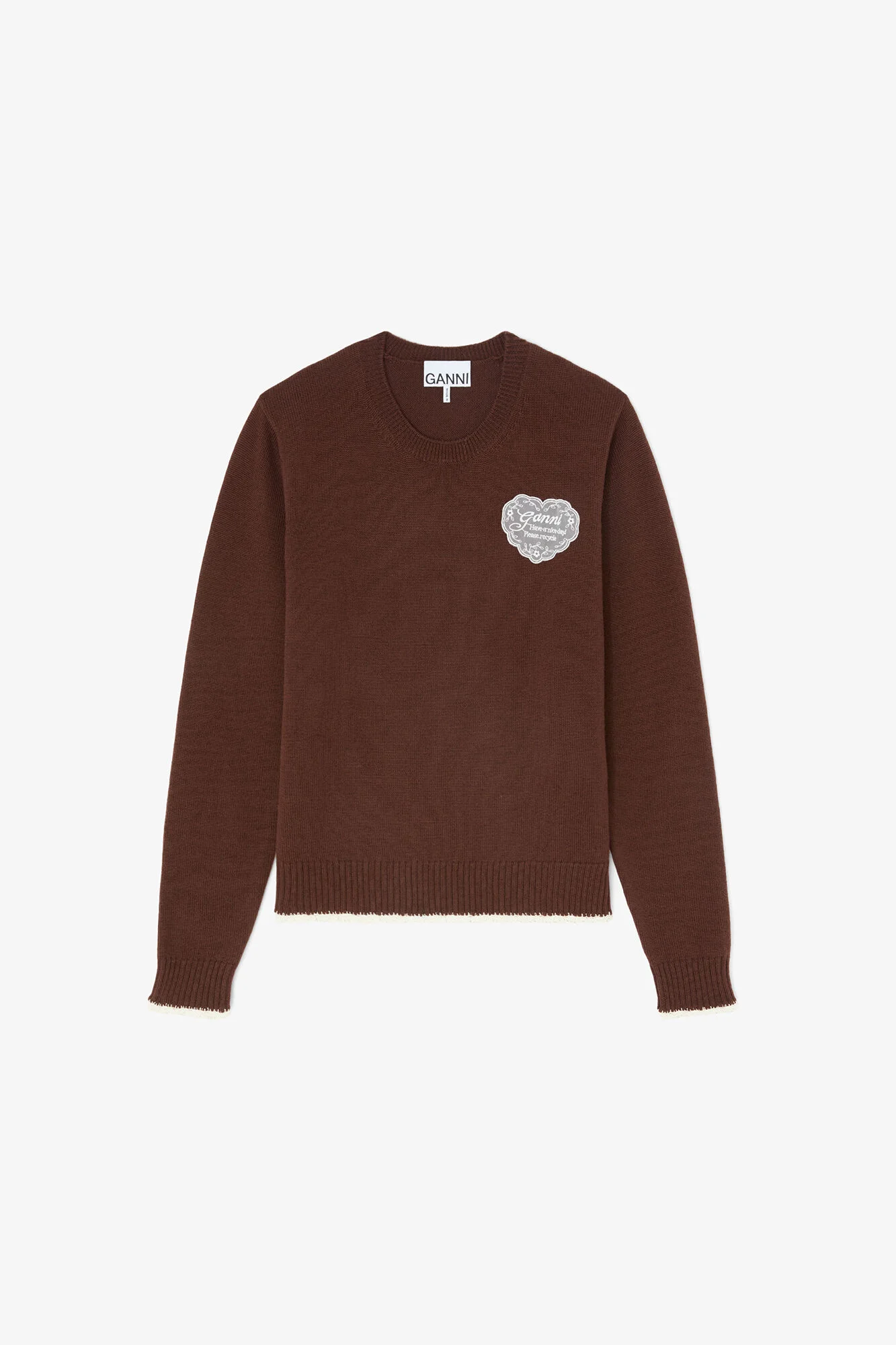 CREWNECK IN BROWN WOOL - 1