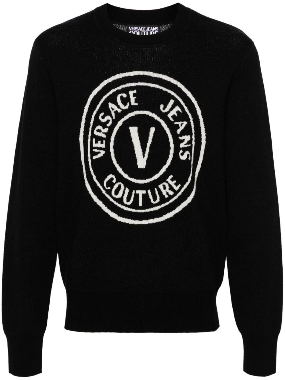 V-Emblem wool jumper - 1