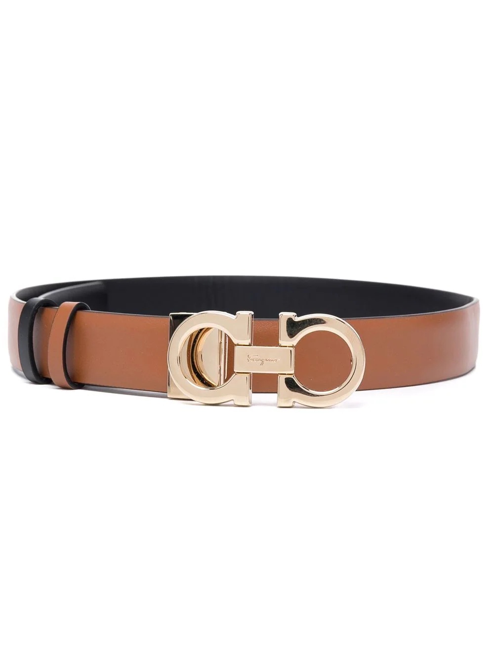 logo-plaque leather belt - 1