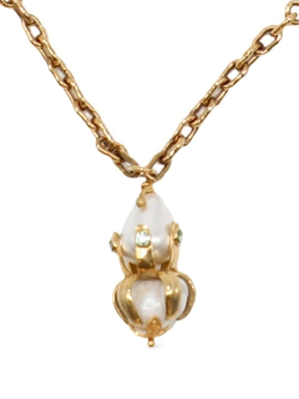 encased-pearl branch-motif necklace - 2