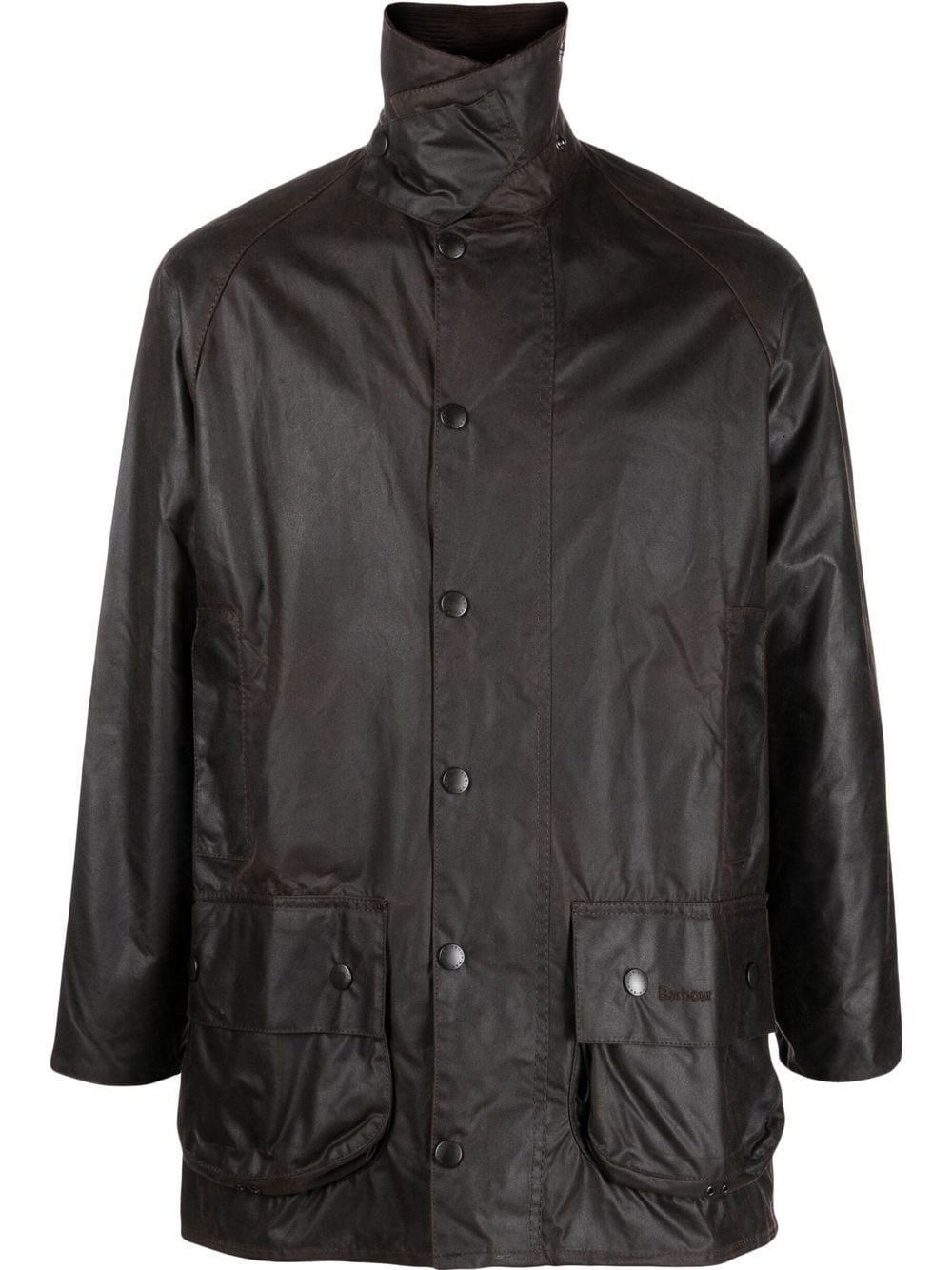 long-sleeve wax-coated jacket - 1