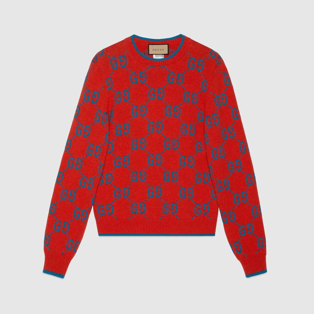 GG knit cotton jacquard sweater - 1