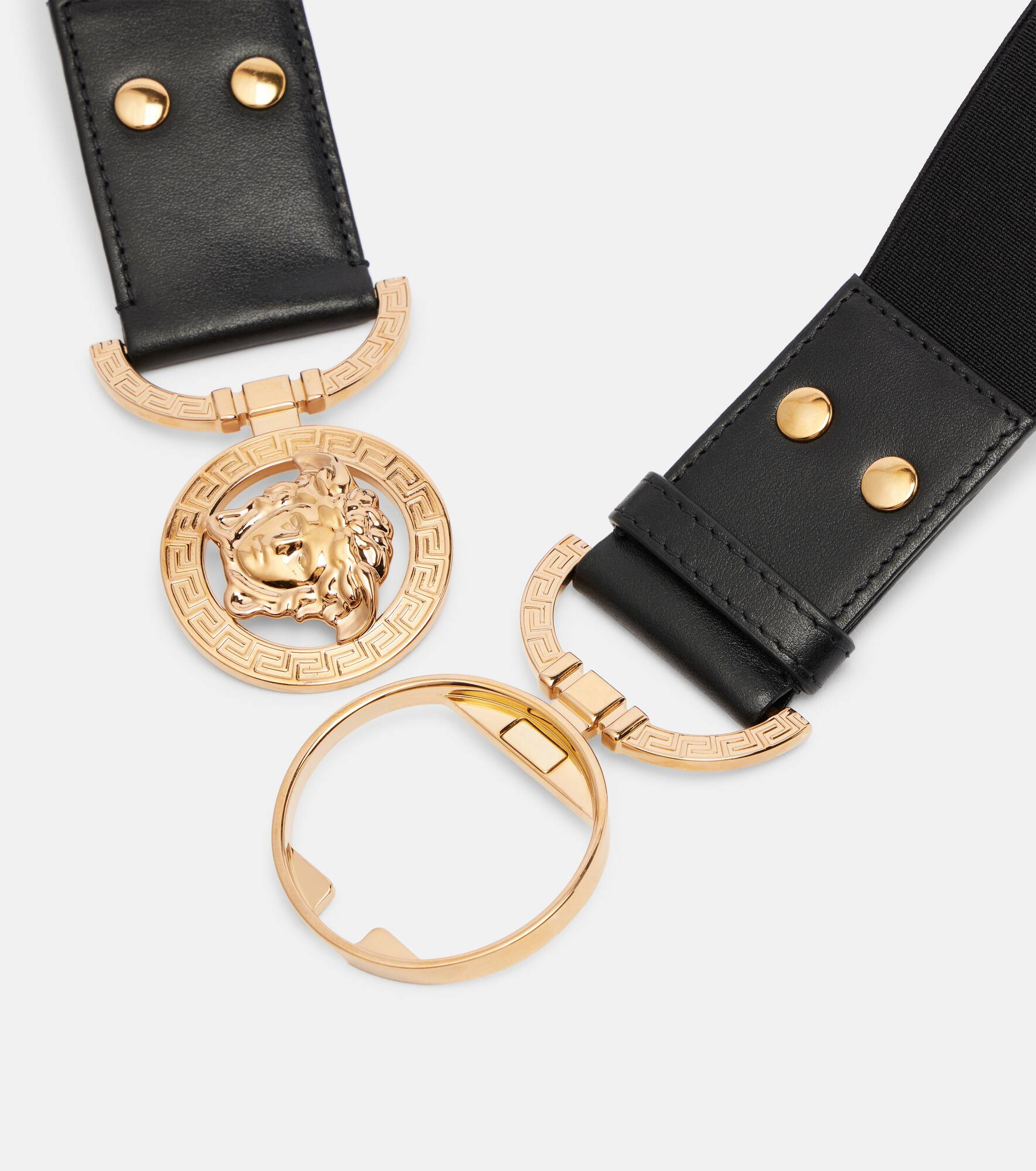 Medusa '95 leather-trimmed belt - 3