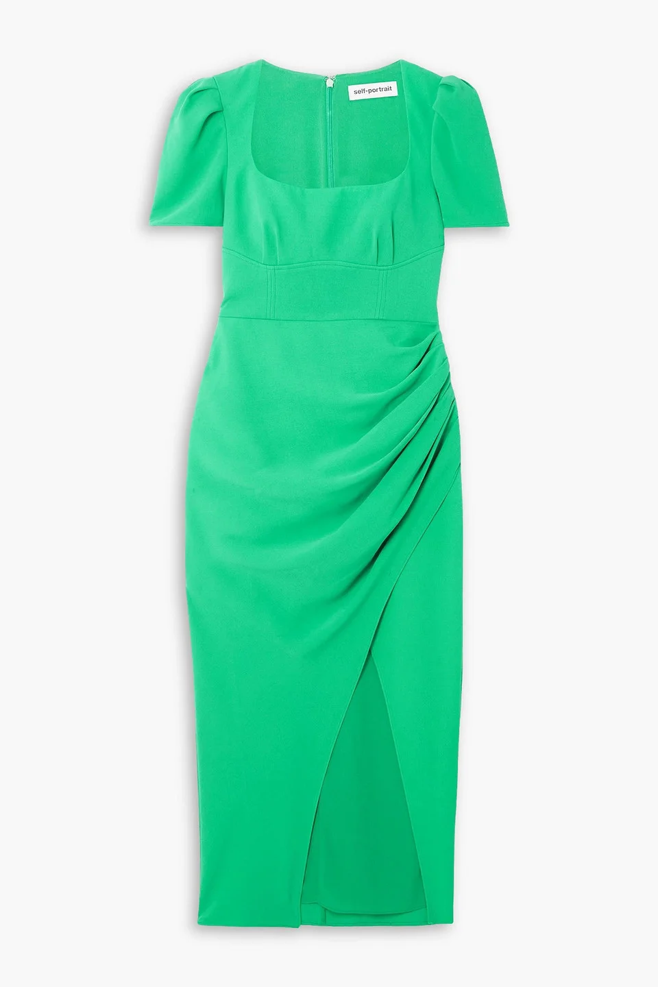 Gathered crepe midi dress - 1