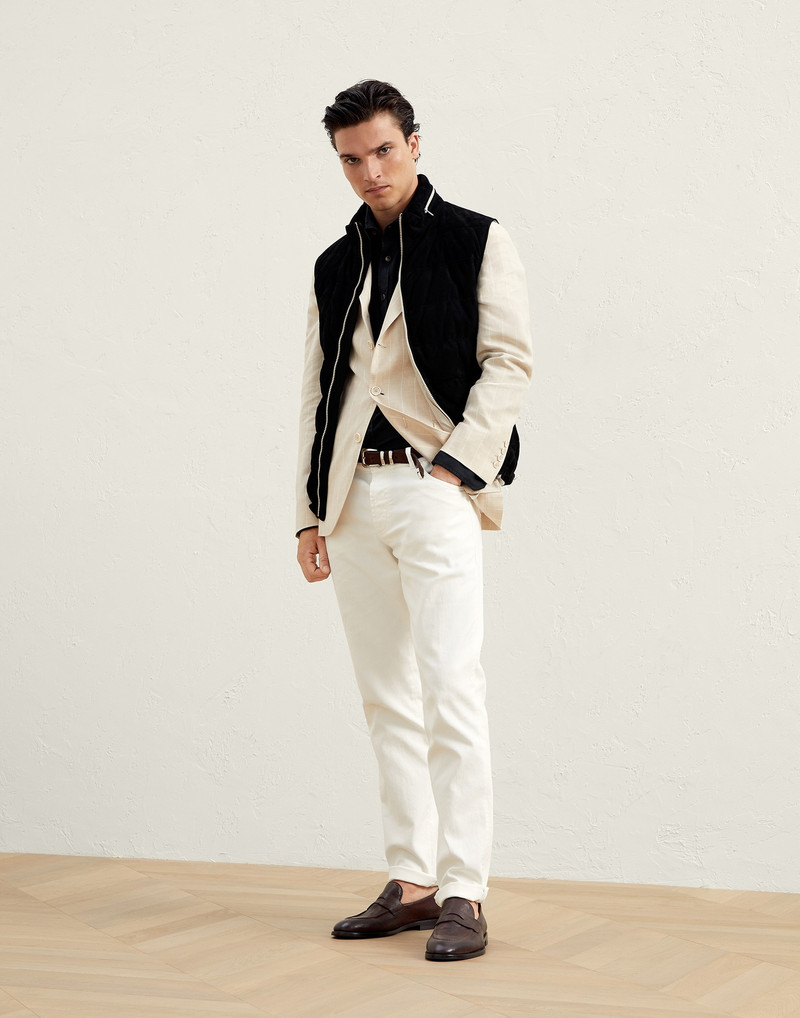 Brunello Cucinelli Garment-dyed easy fit western shirt in twill outlook