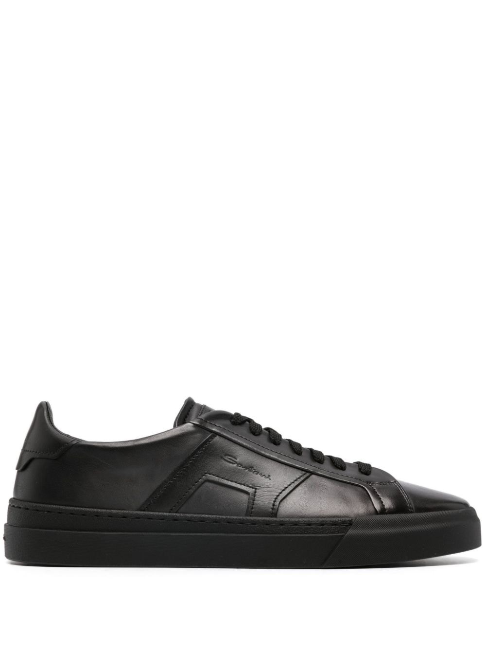 leather low-top sneakers - 1