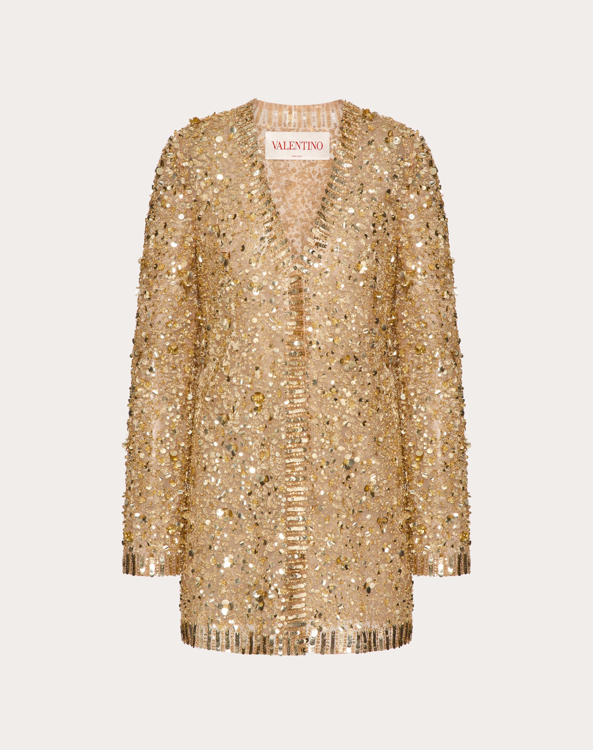 EMBROIDERED TULLE ILLUSION JACKET - 1