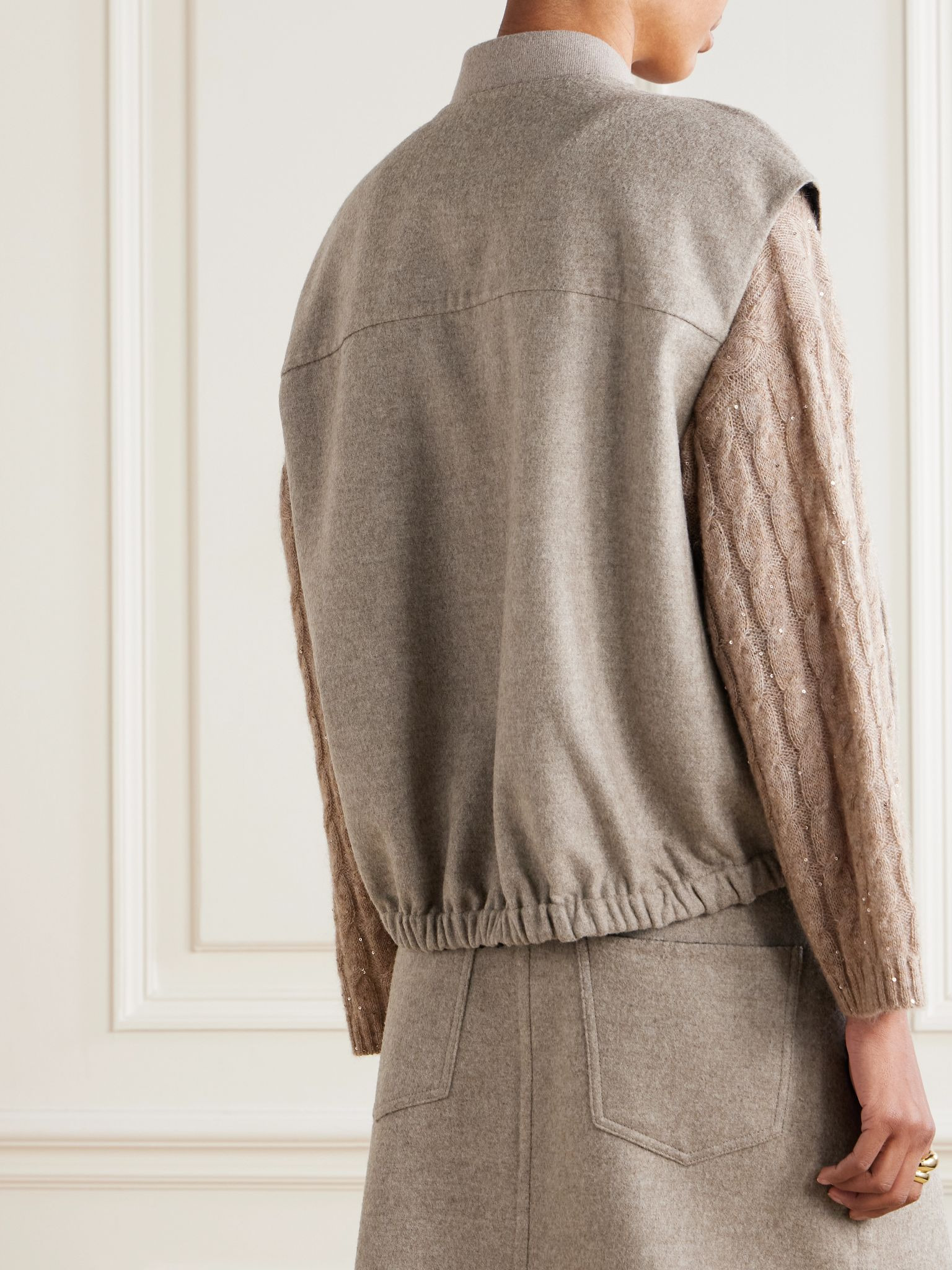 Wool-flannel vest Beige - 4