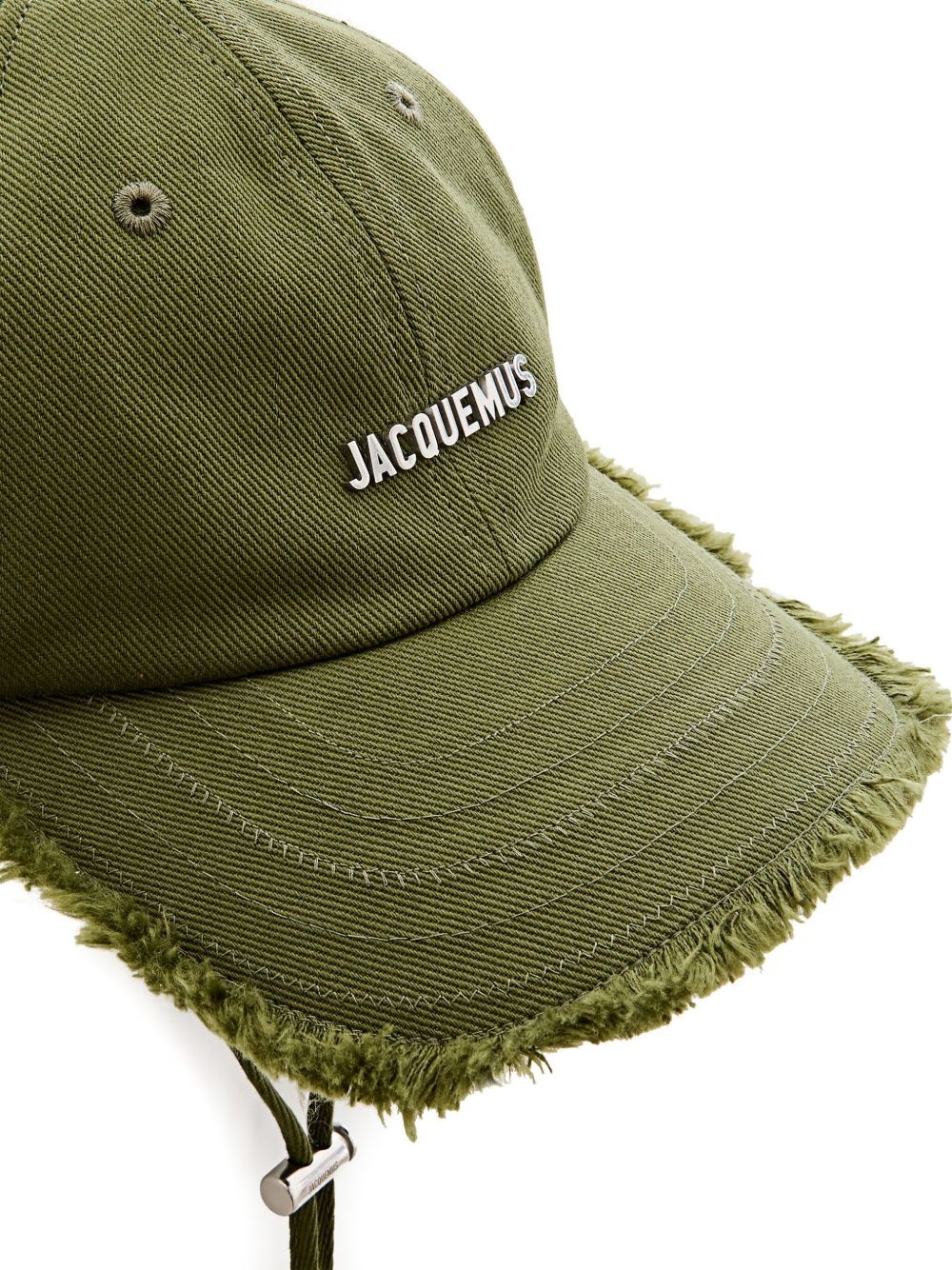 fringed topstitched cap - 2
