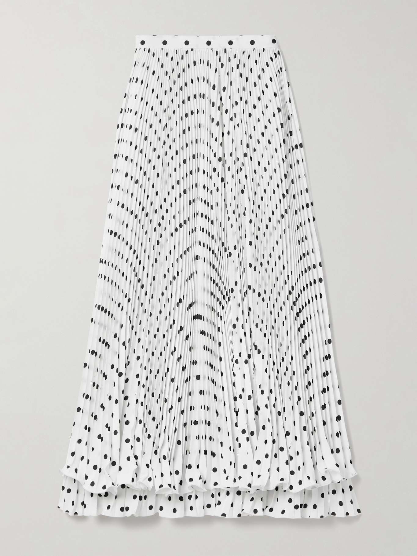 Ruffled pleated polka-dot crepe maxi skirt - 1