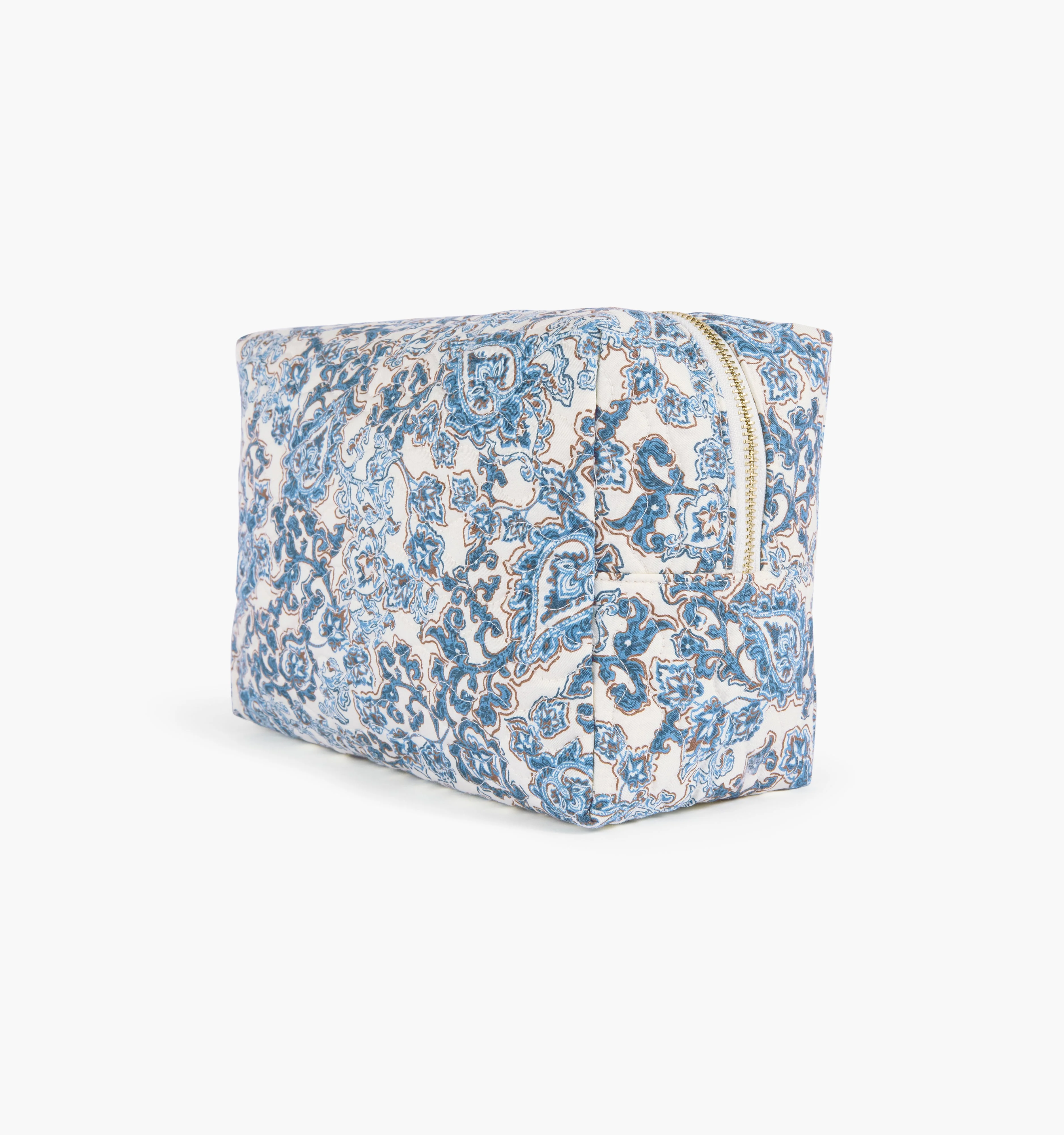The Quilted Cosmetic Bag - Chedworth Paisley Blue - 1