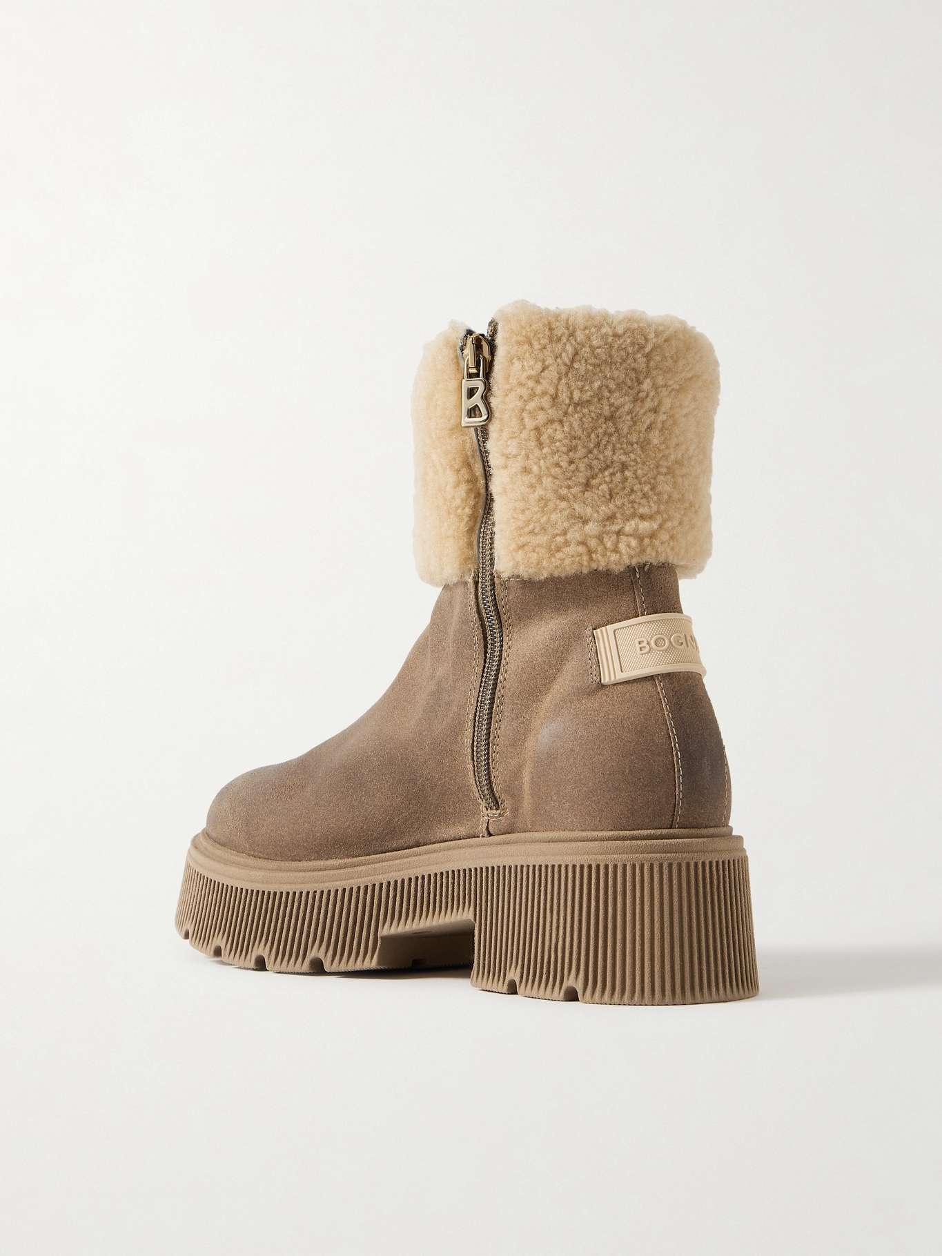 Turin shearling-trimmed suede boots - 3